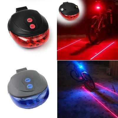 Baklykta för cykel (5LED+2Laser)