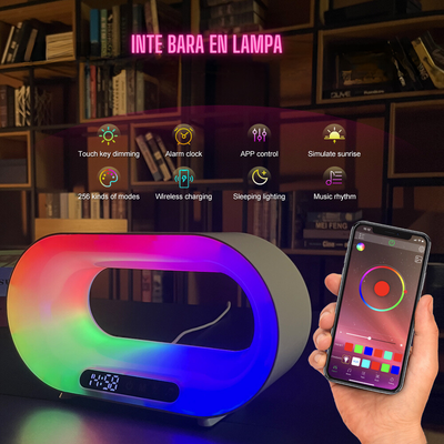 Multi-funktionell 3-i-1 LED Nattlampa med APP-styrning